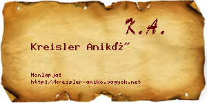 Kreisler Anikó névjegykártya